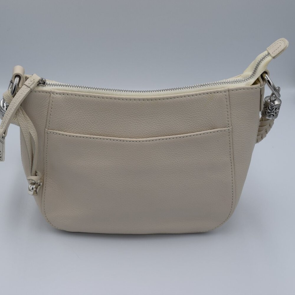 BRIGHTON Ivory Leather Hobo Style Shoulder Bag